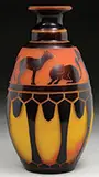 French Cameo Cat Vase by Le Verre Français, offered Jun 2013