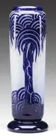 Palmiers Bleus Vase by Le Verre Français, sold Jun 2009