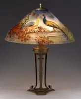 Reverse Painted Table Lamp by Pairpoint, offered Jun 2009
