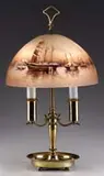 Pairpoint, Reverse Painted Nautical Lamp