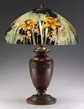 Handel, Daffodil Reverse Painted Lamp