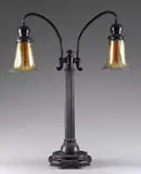 Handel, Double Student Lamp with Two Steuben Shades