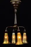 Hanging Four Light Lily by Tiffany Studios, offered Nov 2015