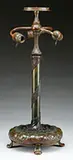 Decorated Table Lamp Base by Tiffany Studios, Tiffany Studios table lamp base rests on 4 bronze lily pad feet, offered Nov 2015