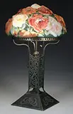 Pairpoint, Puffy Rose Table Lamp