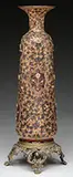 Decorated Vase by Mary Moser, All set against a cranberry glass background, offered Nov 2015