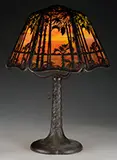 Metal Overlay Boudoir Lamp by Handel, sold Jun 2016