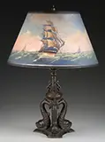 Pairpoint, Reverse Painted Nautical Table Lamp