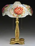 Pairpoint, Puffy Floral Table Lamp