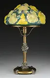 Pairpoint, Puffy Yellow Rose Bouquet Table Lamp