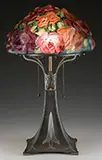Pairpoint, Puffy Rose Bouquet Table Lamp