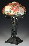Pairpoint, Puffy Rose Table Lamp