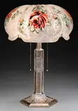 Pairpoint, Reverse Painted Rose Lamp
