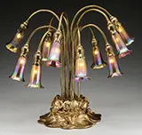 Quezal, Ten Light Lily Table Lamp