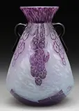 Cameo Lavande Vase by Le Verre Français, sold Jun 2016