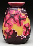 Mold Blown Clematis Vase by Galle, offered Jun 2016