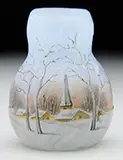Dutch Winter Scene Mini Vase by Daum, offered Jun 2016