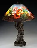 Reverse Painted Poppy Table Lamp by Handel, offered Nov 2016