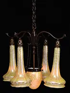 Quezal, Five Shade Chandelier