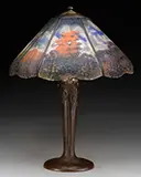 Reverse Painted Panel Lamp by Handel, sold Nov 2016