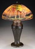Reverse Painted Scenic Table Lamp by Handel, sold Jun 2017