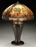 Handel, Reverse and Obverse Painted Scenic Table Lamp
