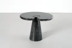 Angelo Mangiarotti, 'EROS' BLACK MARBLE SIDE TABLE FOR SKIPPER, Solid marble top, which rests on a tapered cylindrical marble base