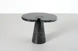 Angelo Mangiarotti, 'EROS' BLACK MARBLE SIDE TABLE FOR SKIPPER, Solid marble top, which rests on a tapered cylindrical marble base