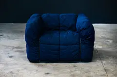 Cini Boeri, 'STRIPS' ARMCHAIR FOR ARFLEX, Navy textile upholstery