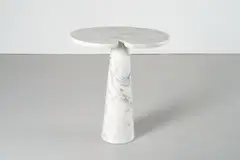 Angelo Mangiarotti, 'EROS' SIDE TABLE FOR SKIPPER, Solid marble top, which rests on a tapered cylindrical marble base