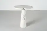 Angelo Mangiarotti, 'EROS' SIDE TABLE FOR SKIPPER, Solid marble top, which rests on a tapered cylindrical marble base