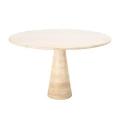 Angelo Mangiarotti, 'M1 T70' TABLE FOR SKIPPER, Travertine with circular top on conical base