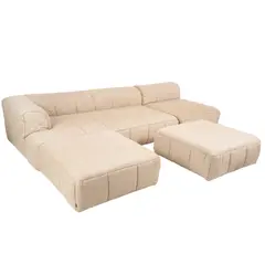 'STRIPS' MODULAR SOFA FOR ARFLEX by Cini Boeri, Modular configuration. With oatmeal woven textile upholstery, sold Mar 2026