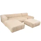 Cini Boeri, 'STRIPS' MODULAR SOFA FOR ARFLEX, Modular configuration. With oatmeal woven textile upholstery