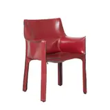 Mario Bellini, 'CAB 413' ARMCHAIR FOR CASSINA, Maroon saddle leather over a steel and plastic frame with a zipper system. Cassina etched to plastic underside