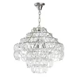 Angelo Mangiarotti, 'GIOGALI' CHANDELIER FOR VISTOSI, Chromed metal frame with multiple tiers of Murano glass links