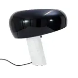 'SNOOPY' TABLE LAMP FOR FLOS by Achille & Pier Giacomo Castiglioni, Black enamelled metal shade with glass diffuser on white Carrara marble base, sold Jul 2025
