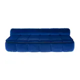 Cini Boeri, 'STRIPS' SOFA BED FOR ARFLEX, Cobalt blue velvet removable upholstery cover with zipper around perimeter of seat allowing conversion to single bed with integrated duvet