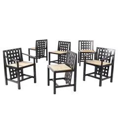 DINING SUITE PRODUCED BY CASSINA by Charles Rennie Mackintosh, sold Feb 2025