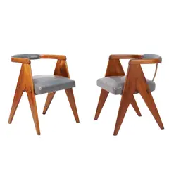 Schulim Krimper, PAIR OF ARMCHAIRS FOR THE MAAS CABARET, Australian hardwood, leather and brass