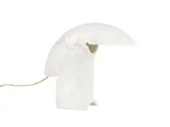 Tobia Scarpa, BIAGIO TABLE LAMP FOR FLOS, Constructed by hand from a single piece of Carrara marble. Plastic and metal fittings. Retains sticker