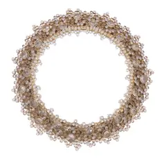 ILLUMINATED MIRROR by J. & L. Lobmeyr, Circular mirror surrounded in crystal and brass frame, sold Apr 2023