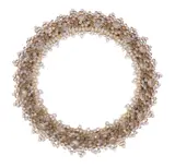 J. & L. Lobmeyr, ILLUMINATED MIRROR, Circular mirror surrounded in crystal and brass frame