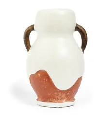 Pol Chambost, HANDLED VESSEL, Ceramic with crackle glaze