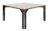 Vico Magistretti, TEMA TABLE FOR B&B ITALIA, Black lacquered panels and diagonal inserts in natural timber
