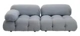 TWO PIECE CAMALEONDA SETTING FOR B&B ITALIA by Mario Bellini, Original blue stripe cotton/wool upholstery. Two piece modular with one spare back rest, sold Jul 2022