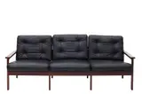 Illum Wikkelso, CAPELLA SOFA FOR NIELS EILERSEN, Solid rosewood frame, seat cushion and backrest in black leather