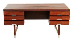 DESK by Kai Kristiansen, Rosewood with six draws and metal fittings, sold Sep 2020
