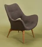 Grant Featherston, 'B210H' CHAIR, Grey fleck cotton upholstery