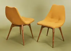 SET OF SIX 'D350' DINING CHAIRS by Grant Featherston, Mustard upholstery, sold Jul 2019